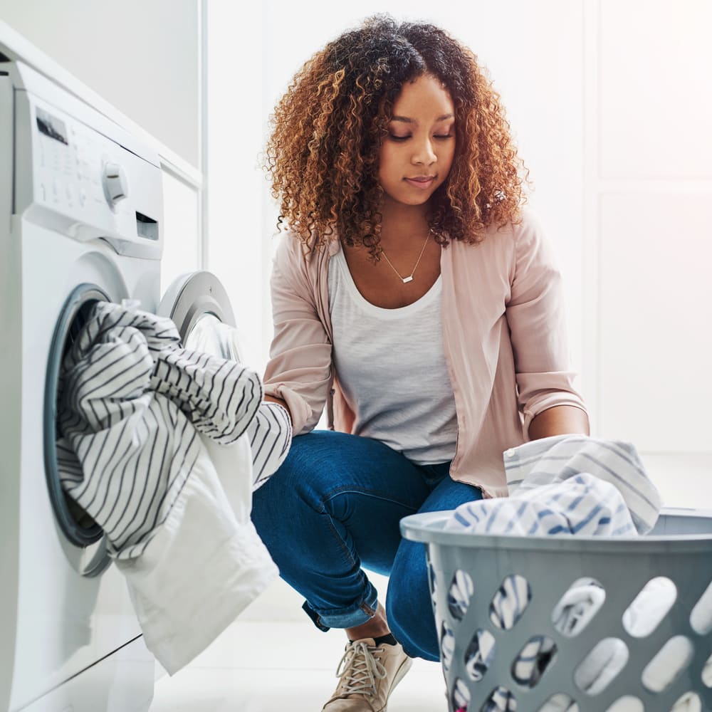 Montgomery County dryer repair with Landers Appliance means this woman can get back to her normal laundry routine.